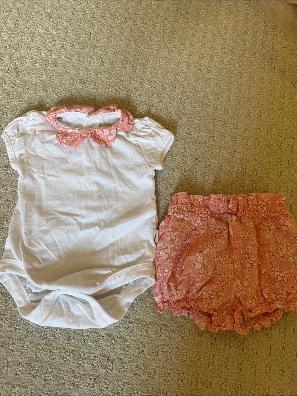 Pink Floral 2-Piece Collar Body & Bloomers Set